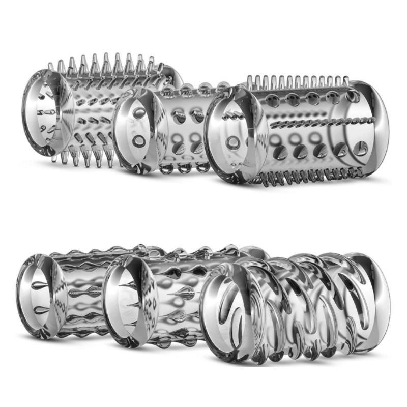 WAKEWAY 6Pcs/7Pcs Cock Ring Penis Enlarge Sleeve Lock Semen Sex Toys for Men Delay Ejaculation Cockring Sex Products Adult