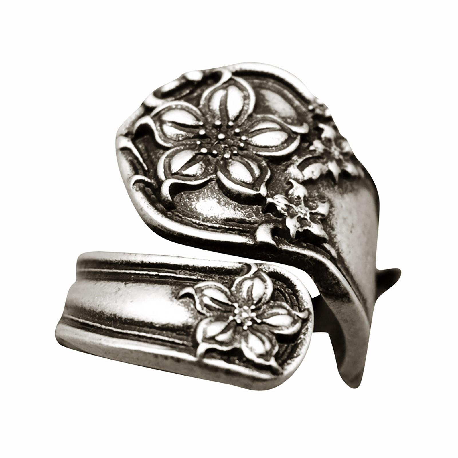 

Кольцо «Ложка» Цветочное кольцо «Ложка» Винтажное кольцо «Ложка» Кольцо «Вилка» Винтажное кольцо в стиле бохо One Size серебряный