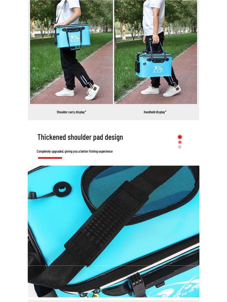 Faltbarer Fischeimer mit Deckel - Aufbewahrungs- & Transportbehälter für lebende Fische, Langlebig & Verdickt, Kostenloser Versand