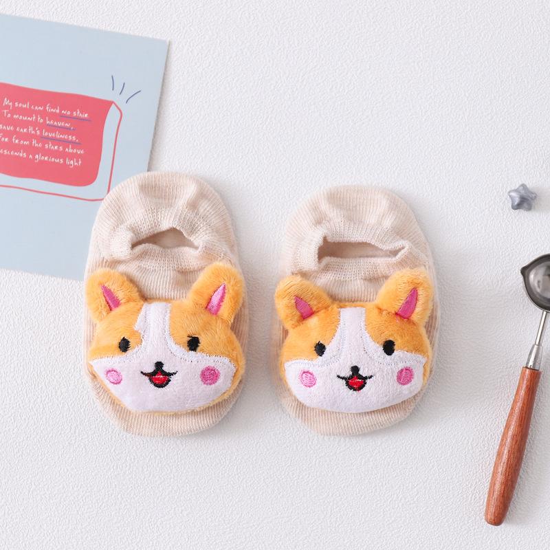 Spring & Autumn 2023 Baby Non-slip Invisible Socks: 3D Cartoon Doll Floor Socks