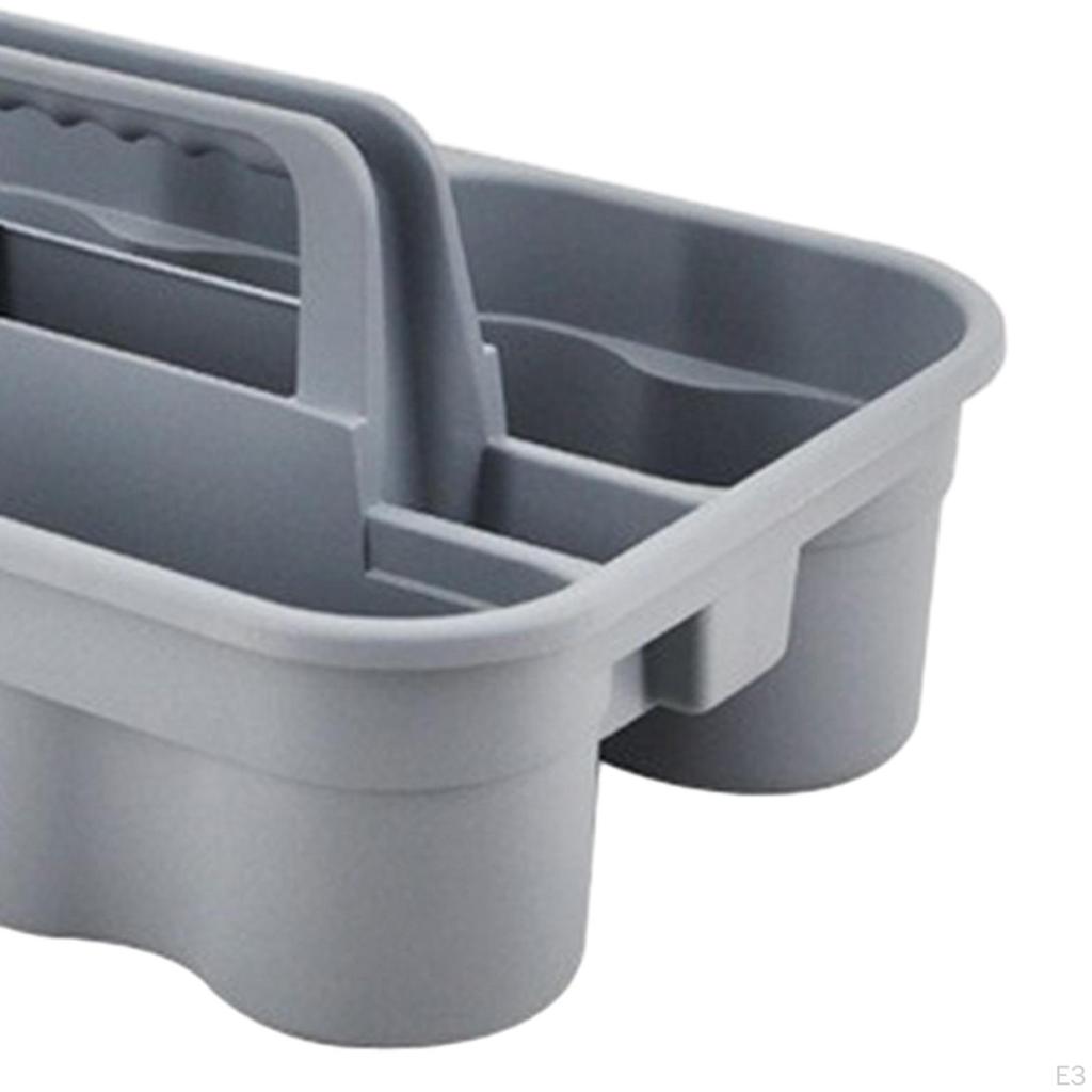 Cleaning Product Organizer Storage Tray with Handle Grey Basket 38.5x27.5x11.5cm for