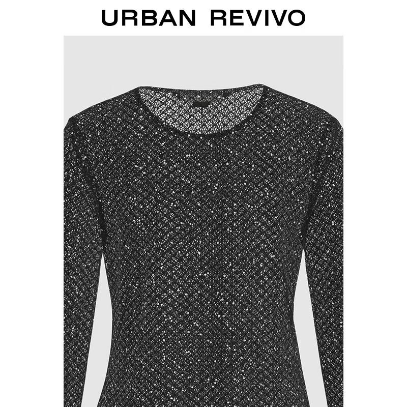 UR Women's Stylish Cutout Sequin Long Sleeve T-Shirt
