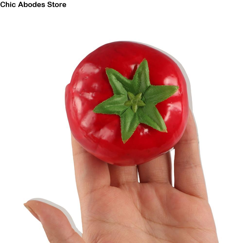 Mini Artificial Foam Tomato Ornament Cute Lifelike Simulation Tomato Handicrafts Fake Vegetables Wedding Party Decorations
