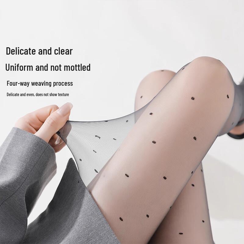 Women's Sexy Polka Dot Ultra-Thin Black Pantyhose