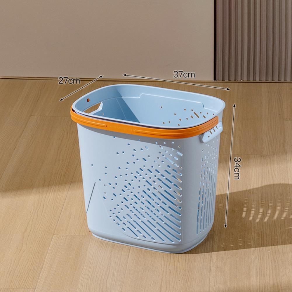 Large Capacity Dirty Clothes Basket with Handle Portable Bathroom Laundry Basket Hollow Storage Box Multifunction