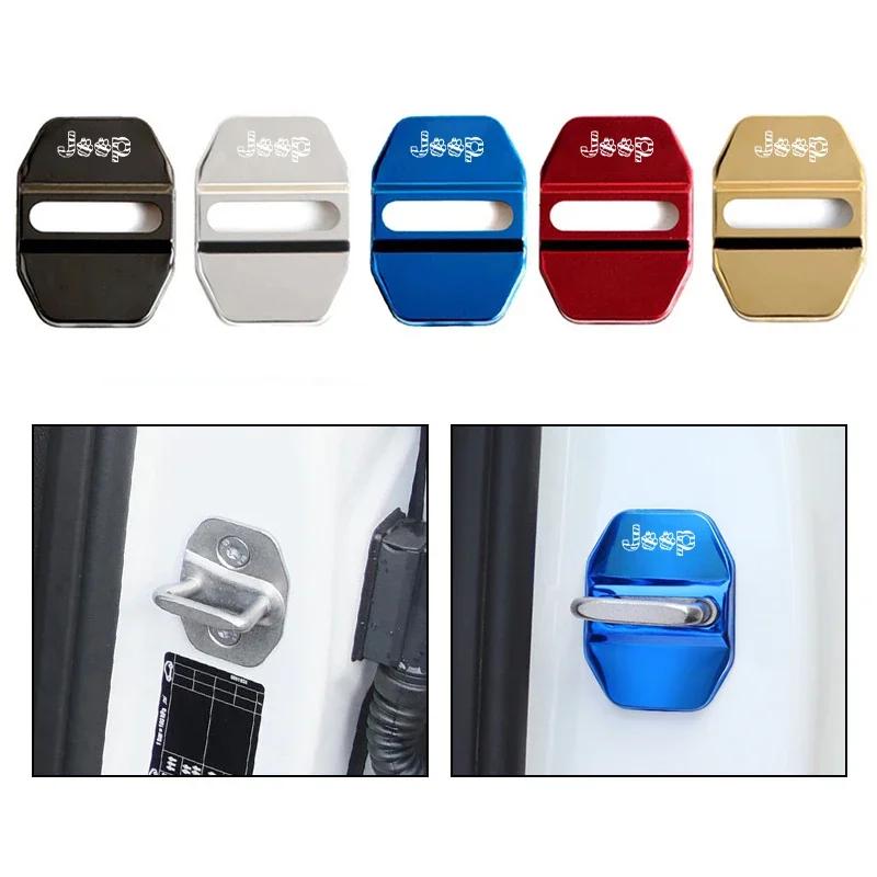 4PCS Car Logo Car Styling Door Lock Cover For Jeep Wrangler Compass Renegade Commander Wrangler Patriot Liberty Auto Accessories AMU1