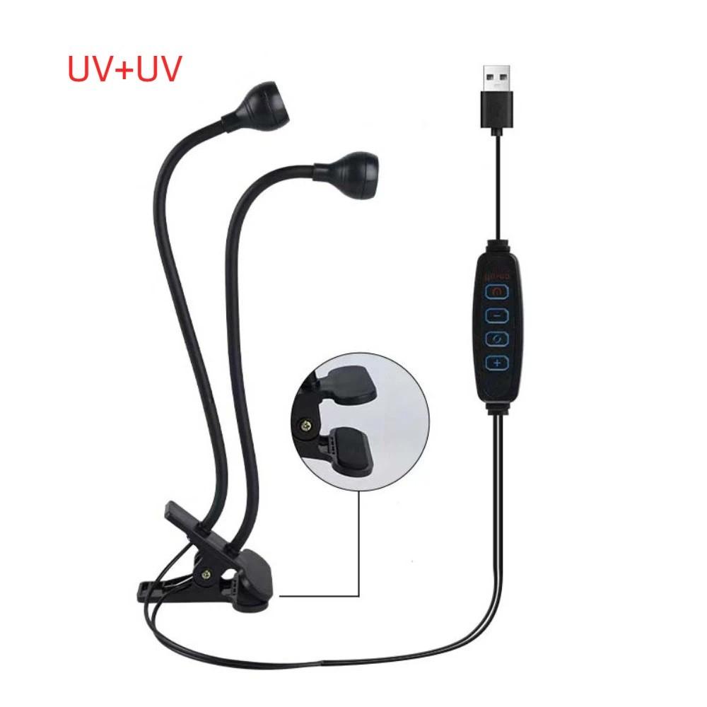 

Double-head LED Table Lamp Nightlight Mobile Phone Repair Lamp Gooseneck Nail Lamp Nails Polish Style 2 Black