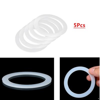 5Pcs White Soft Flexible Replacement Silicone Gaskets Washers Sealing Rings Compatible with 1/2/3/6/9/12-Cup Moka Express Pots