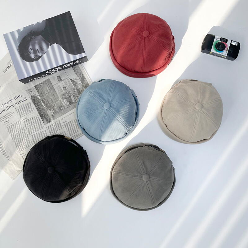 Men s two-button summer all-season watch cap hat C4752_Brick