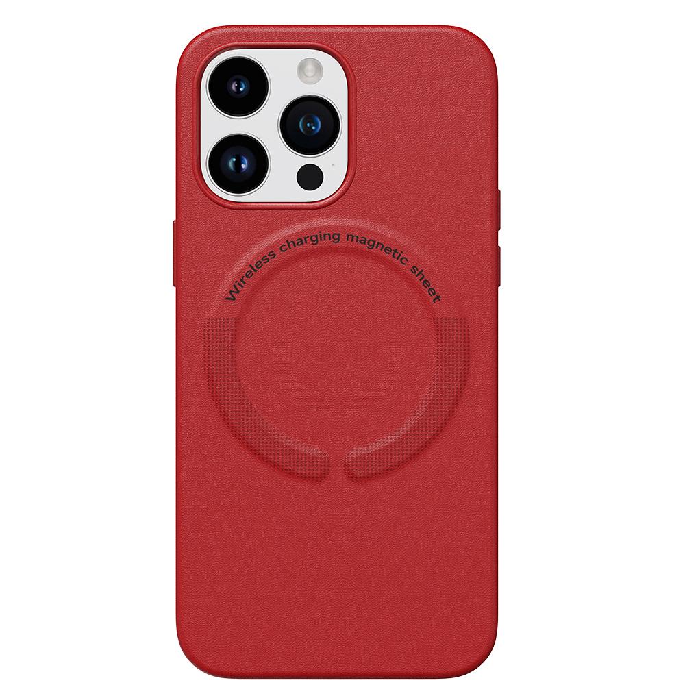 Skórzane etui do bezprzewodowego ładowania Magsafe iPhone 15 14 13 Pro Max 12 13 Pro 14 Pro iPhone14 odporna na wstrząsy obudowa telefonu Capa