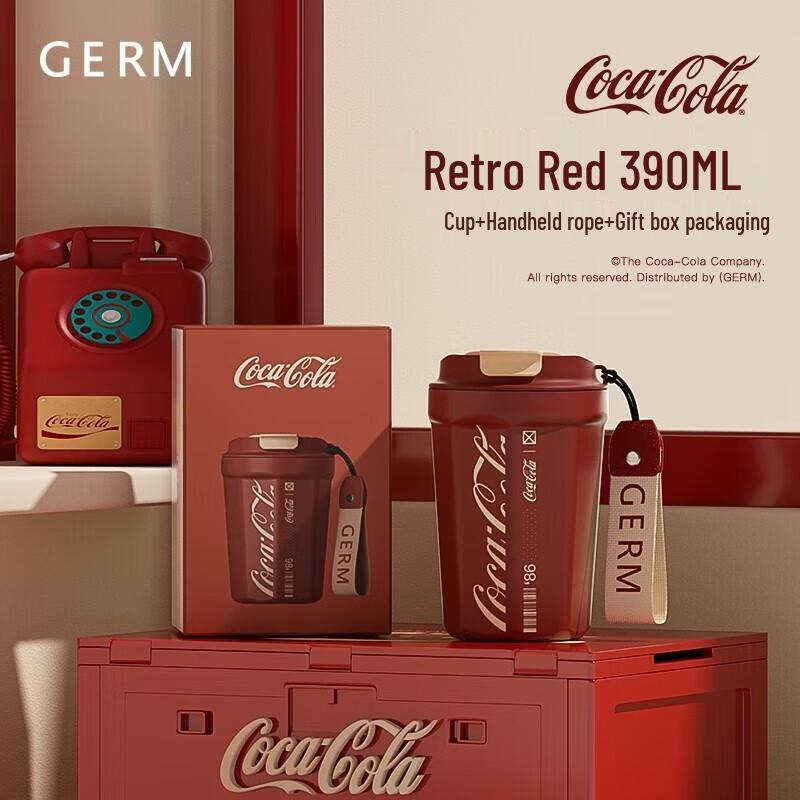Germ Coca-Cola Retro Portable Thermos Coffee Cup, 390ml