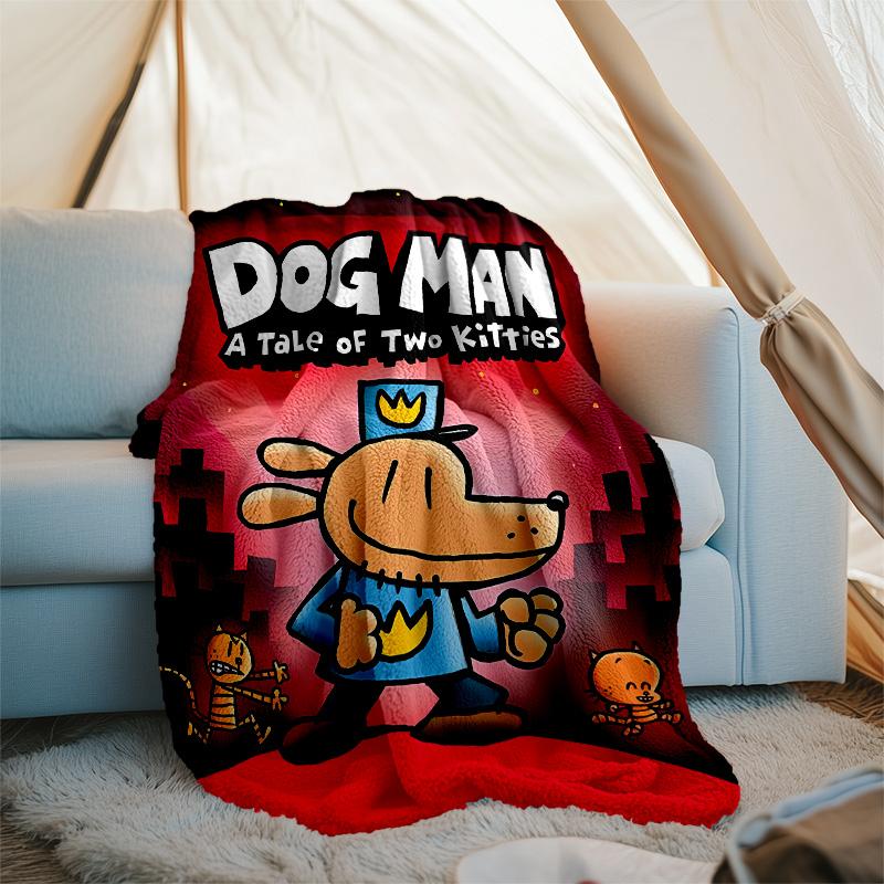 Dog man printed throw blanket—lightweight,soft,warm;versatile blanket for all seasons—perfect as &air-conditioning throw,nap blanket