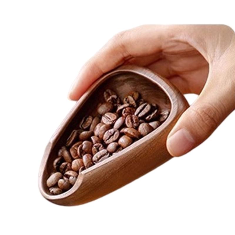 Wood Coffee Bean Tray Coffee Bean Weighting Tray Wood Measuring Tool Wood Coffee Bean Dispenser for Coffee Brewing