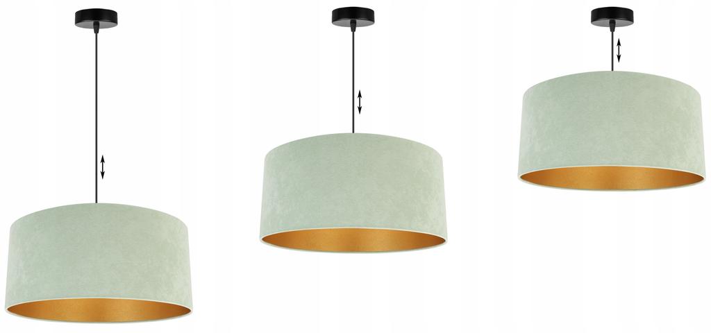 Hanging Lamp Ceiling Chandelier Golden Velvet Lampshade