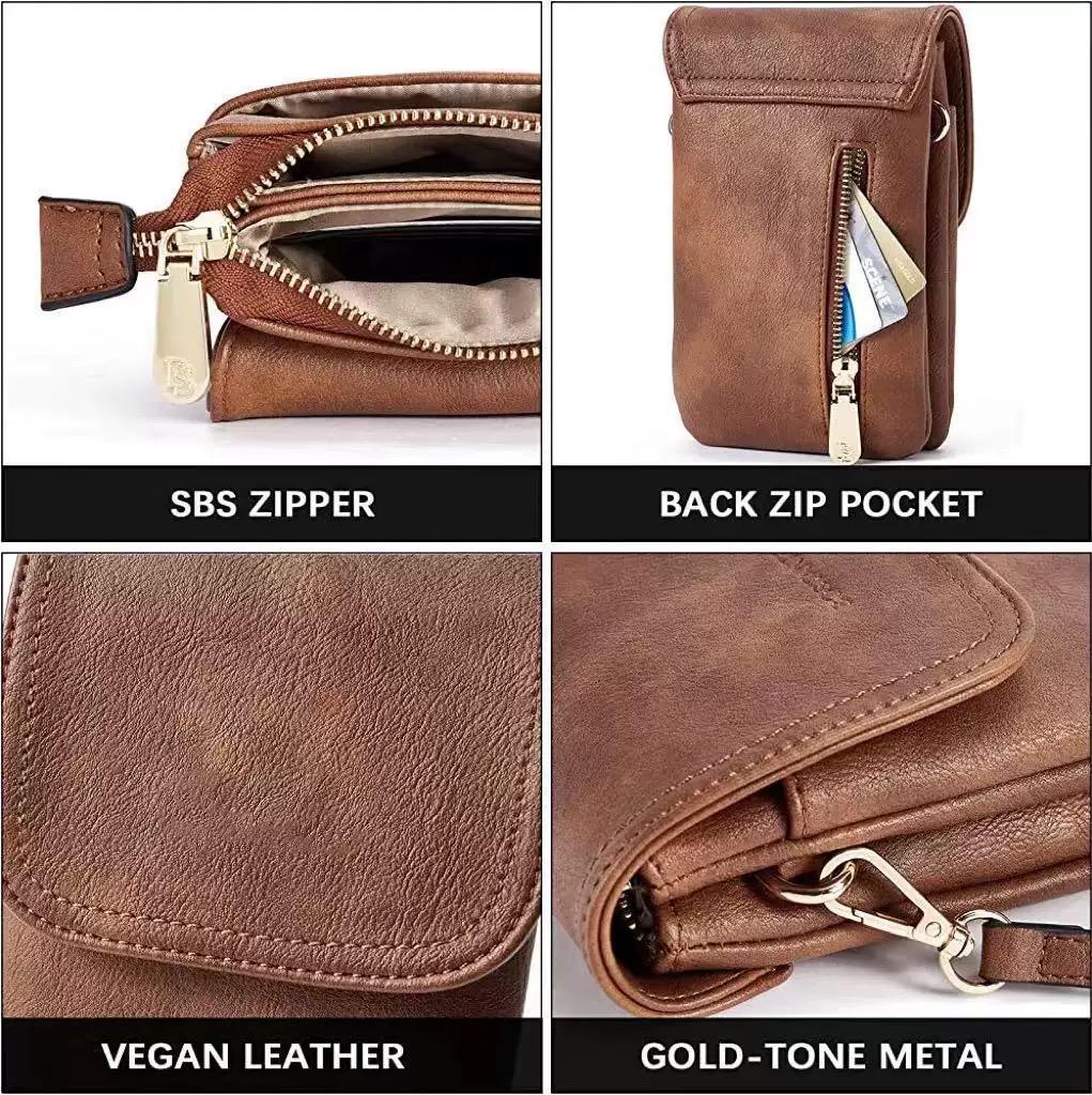 Vegan Leather Small Crossbody Bags For Women DesigneCell Phone Bag Ladies Wallet Purses With Adjustable Strap