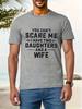 Summer Simple Letter Print Men's Fun 100% Pure Cotton Round Neck Short Sleeved Soft Breathable Street T-shirt Large Size