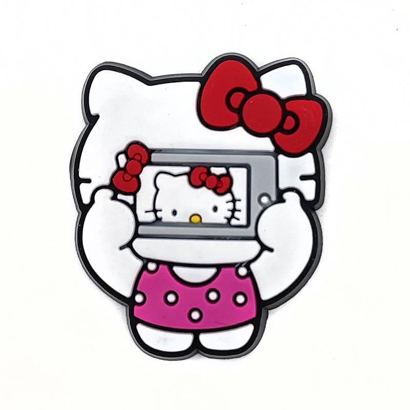 Hello Kitty Cat PVC Rubber Decorative Shoe Buckle - Flower Accessory