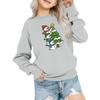 Kids' Fashion Loose-Fit Casual Long-Sleeve Christmas Print Oversized Crewneck Sweatshirt