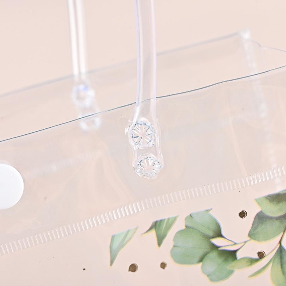 New PVC Clear Tote Bag Handle Large Capacity Transparent Shopping Bags Transparent Hand Gift Bag
