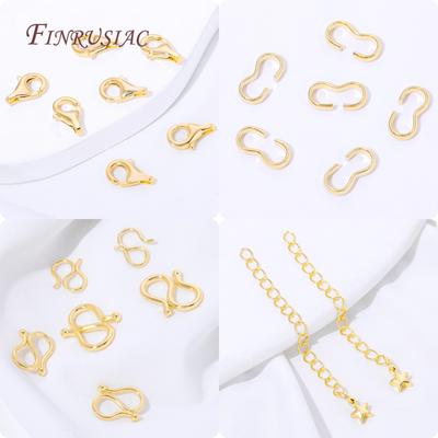 18K Gold Plated Lobster Clasps,S Hook Clasps & Star Extension Chains,DIY Jewelry Making Supplies For Bracelets Necklaces