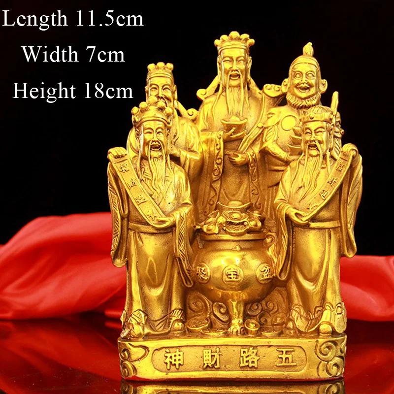 

Pure Copper Buddha Statue, Five Wealth Gods Bronze Statue, treasure basin, Home Decoration, Living Room, Buddha Hall, 1Pc