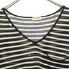 SAINT LAURENT made in Italy Border Pattern Short sleeve V neck knit XS Women Used