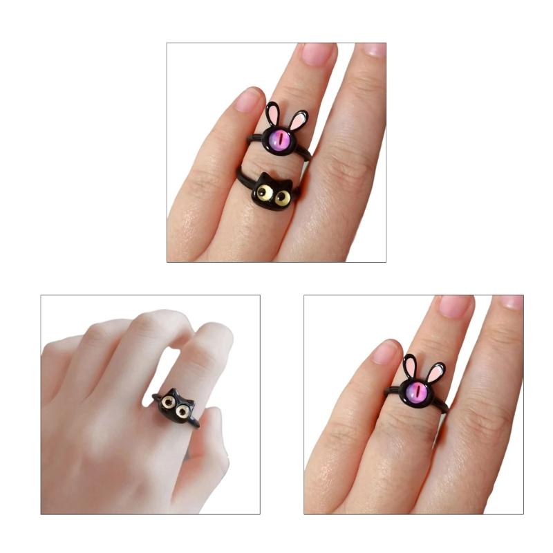 Cute Monster Rings For Women Fashion Sweet Cat Eyes Open Couple Rings Wedding Finger Accessories New Jewelry Gift