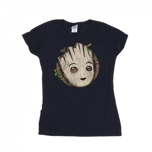 

Marvel Womens/Ladies I Am Groot Wooden Head Cotton T-Shirt білий