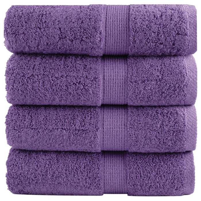 VidaXL Serviettes d'invité de Qualité Supérieure 4 pcs, Draps de Bain, Essuie-mains, Serviette de Visage Salle de Bain, 137351