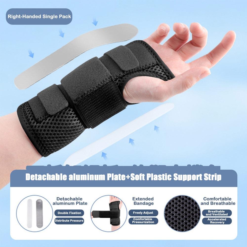 

Tendonitis Arthritis Wrist Sleep Supports Pain Relief Splints Arm Stabilizer for Men Women Black - Right Hand
