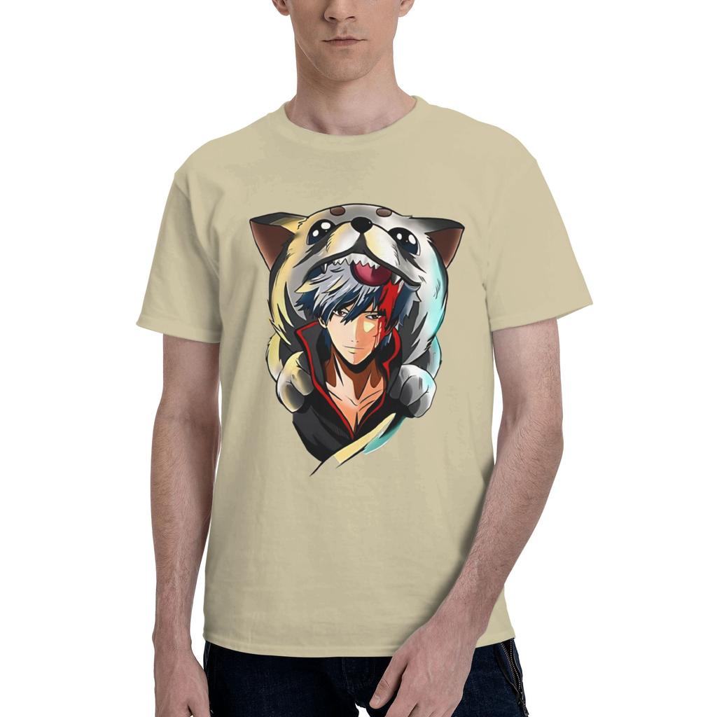 Gintama Men T Shirts Gintama Funny Tees Short Sleeve Crewneck 100 Cotton New Arrival Tops TShirt