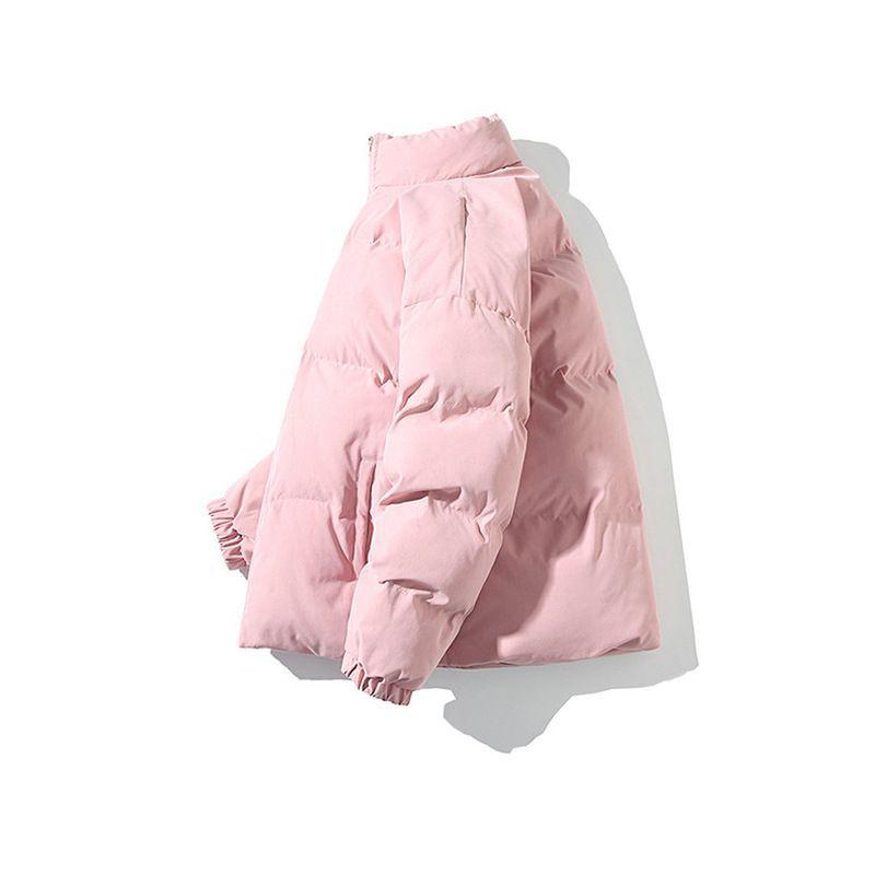 Winter Casual Simple Solid Color Thickened Cotton-padded Clothes Loose Version Cotton-padded Clothes Stand-up Collar Cotton-padded Clothes