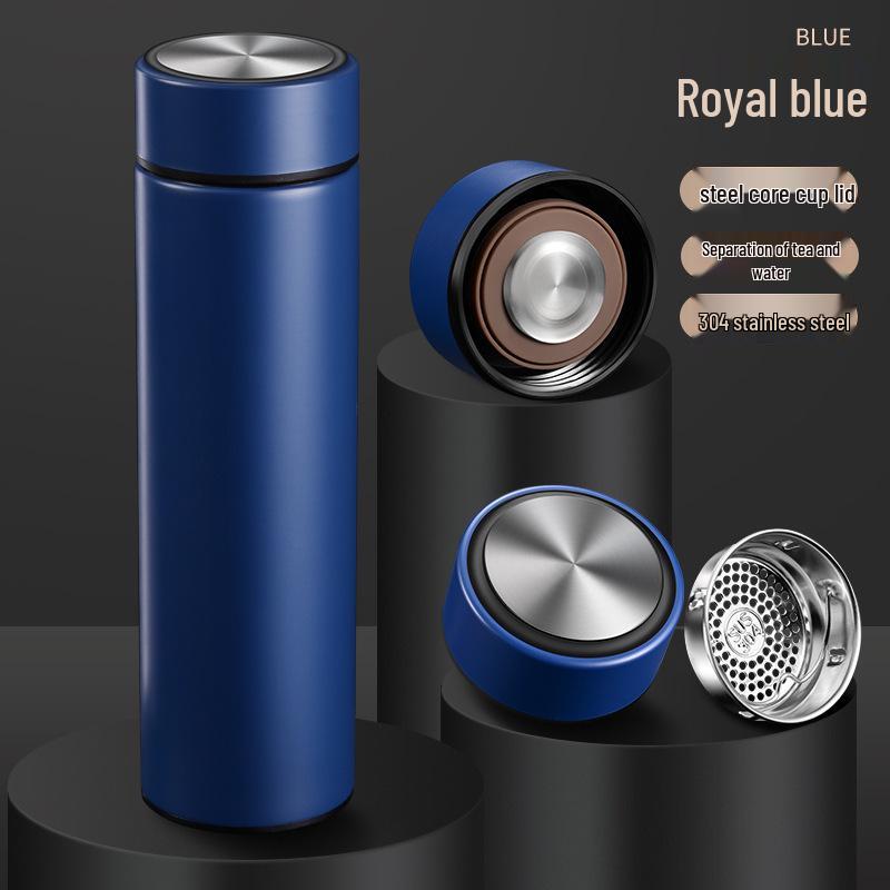 Smart Stainless Steel Insulated Cup with Temperature Display - 304 Vacuum Business Straight Cup for Tea and Water Separation