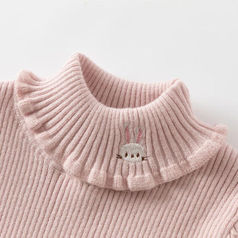 DAVE&BELLA Girls' De Velvet High-Neck Thermal Sweater