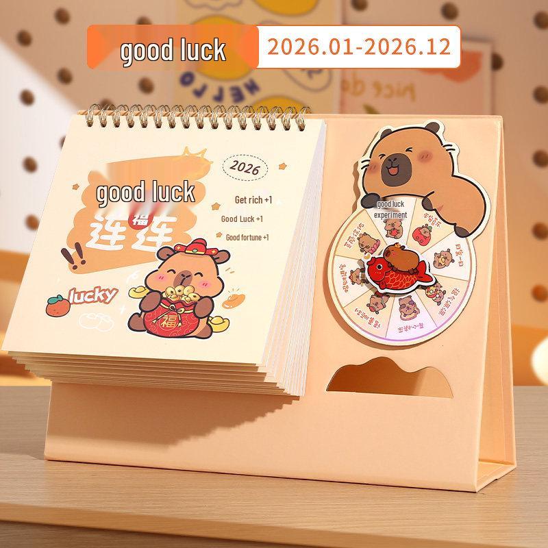2026 3D Rotating Horse Desk Calendar - Creative Fun, Irregular Shape, Cartoon Office Ornament