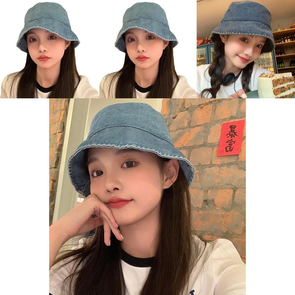 Stylish Denim Bucket Hat For Women Breathable Sun Protection Spring Summer Fashion
