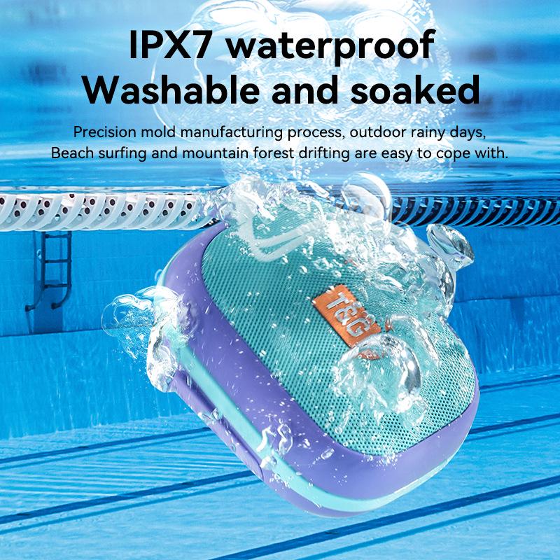 Portable Waterproof Bluetooth Speaker with Subwoofer, TWS Pairing & Lanyard