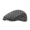 Black polka dot hat woolen beret female autumn and winter face small bud hat big head circumference painter hat