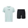Fashionable Daily Moisture-Wicking Quick-Dry T-Shirt Classic Versatile Breathable Shorts Casual Sports Suit ATSV609-3+AKSU789-3