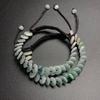 Hand-Woven A-Grade Burmese Jade Ping An Kou Bracelet with Ice Seed and Floating Flowers for Men and Women