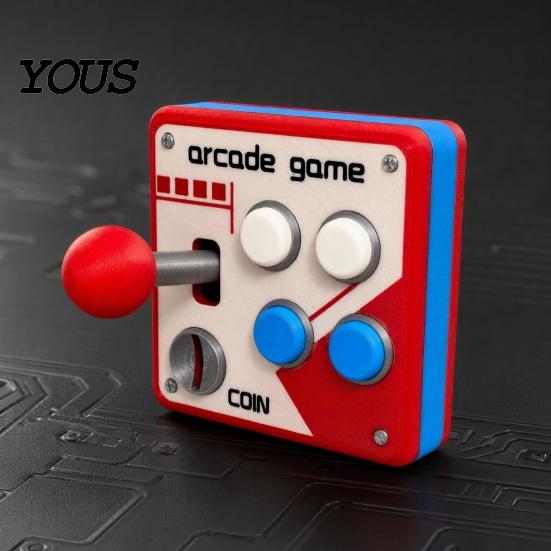 Arcade Game Panel Decor Switch Wall Decoration, Retro Control with Movable 90s Rocker, Mount for E-Sports Room Buttons