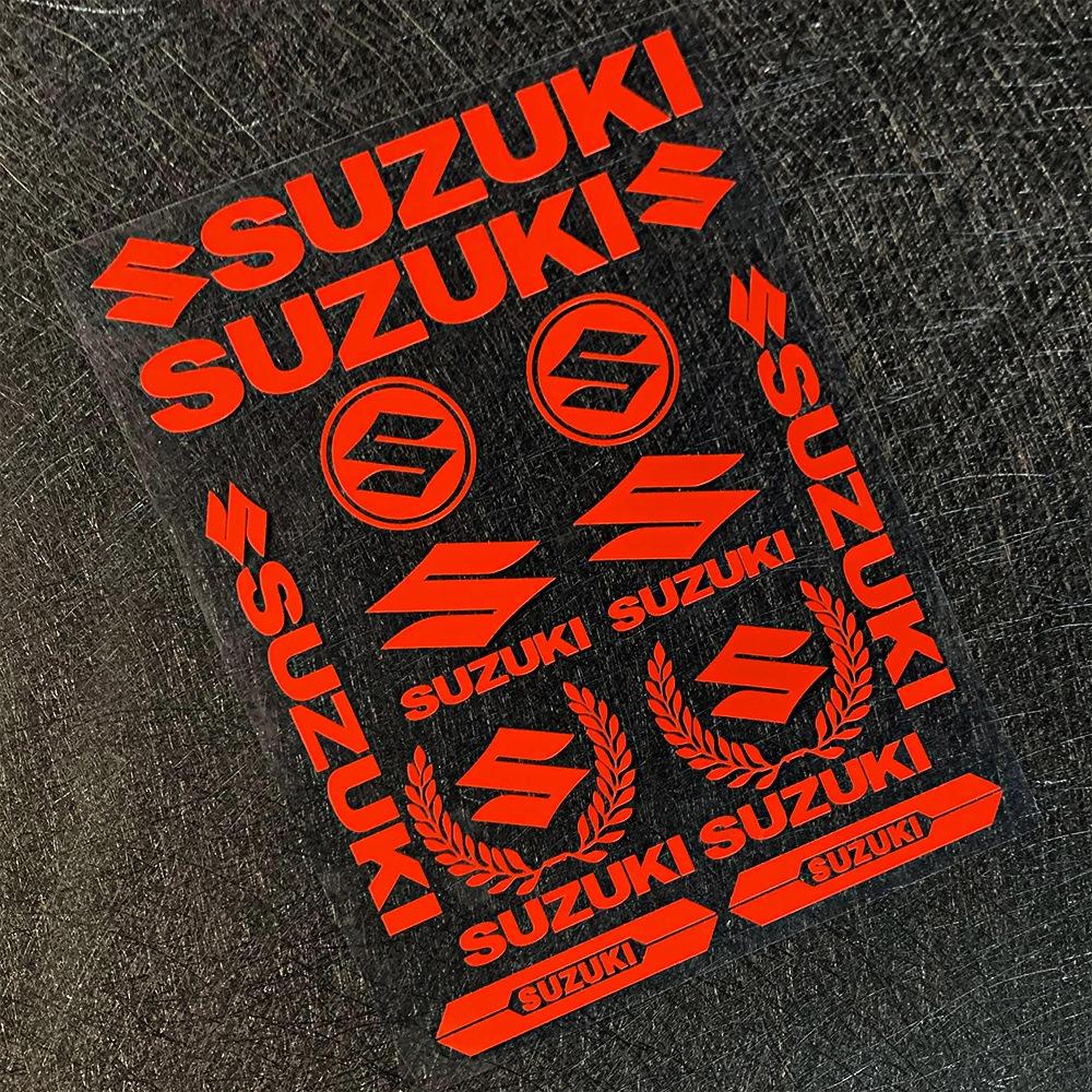 

Suzuki Motorcycle Logo Personalized Decorative Sticker for Bodys Helmet Shock Creative Waterproof Modified Stickers Decoration червоний