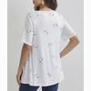 Spring Summer New Zipper Short Sleeve Shirt Women Tops Casual Love Print Pullover T-shirt Woman Fashion Elegant Loose Lady Blouse 24145