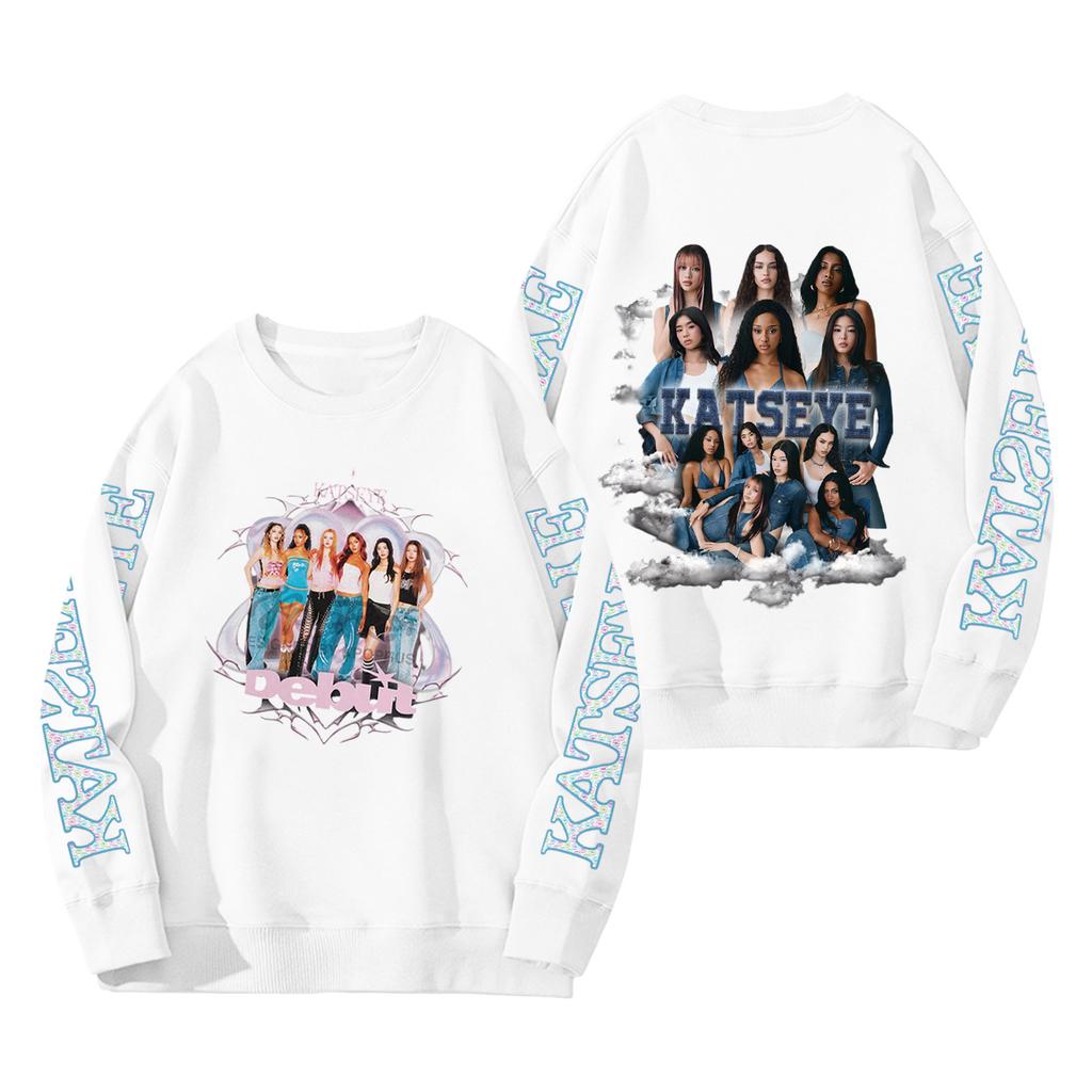 Women's Fashion Long Sleeve Print Round Neck Loose Pullover Sweater Top