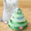 3-stöckiger Katzenspielturm Drehteller Rollkugelspielzeug Interaktives Intelligenz-Trainingsbahn Puzzle Lustige Spiele Zubehör