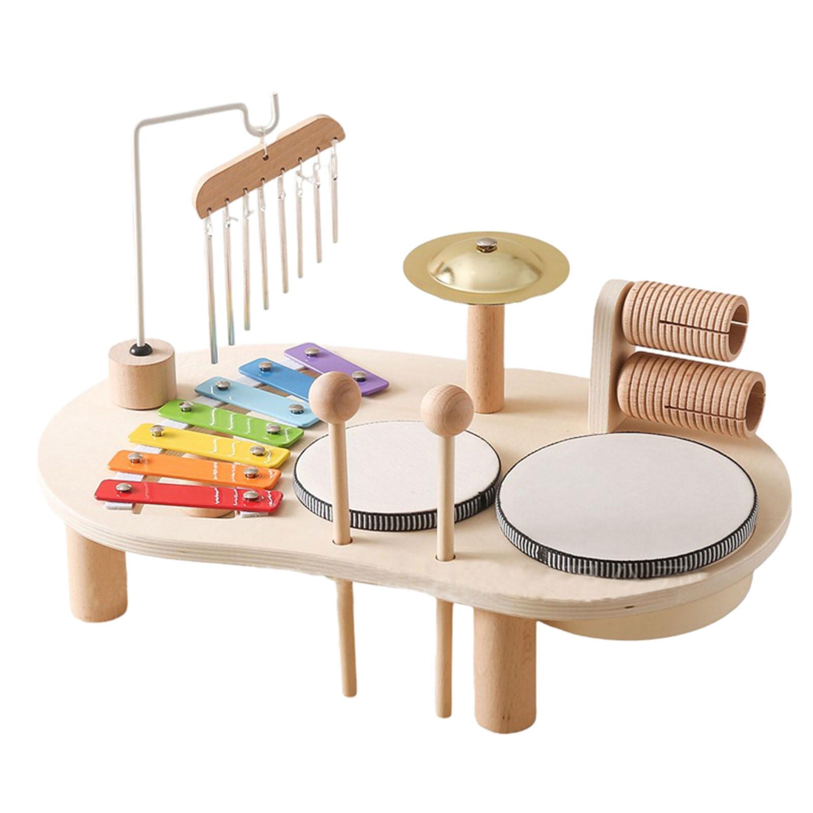 

Baby Drum Musical Toys Orff Percussion Wooden Toy Music Table Wooden Xylophone Musical Instruments for Toddlers