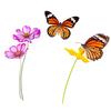 Les Trésors De Lily [Q6534] - Sheet of Stickers 'Butterflies & Flowers' Purple Orange - 20x70 Cm
