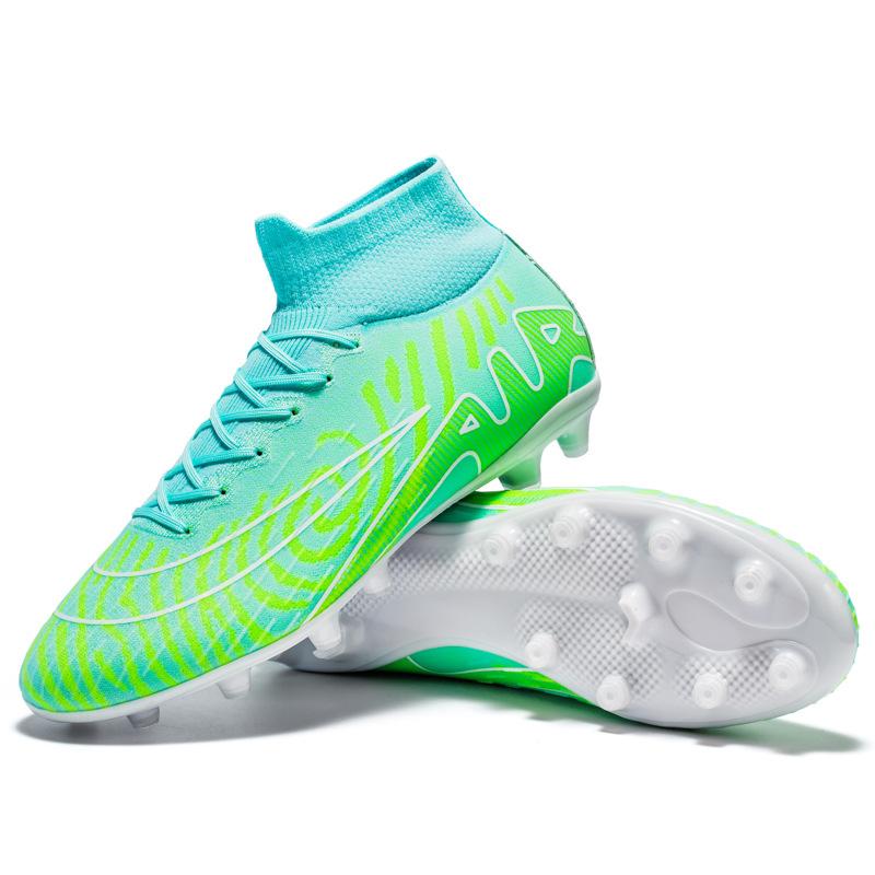Men's and women's youth football shoes high-top breathable lawn training shoes wear-resistant