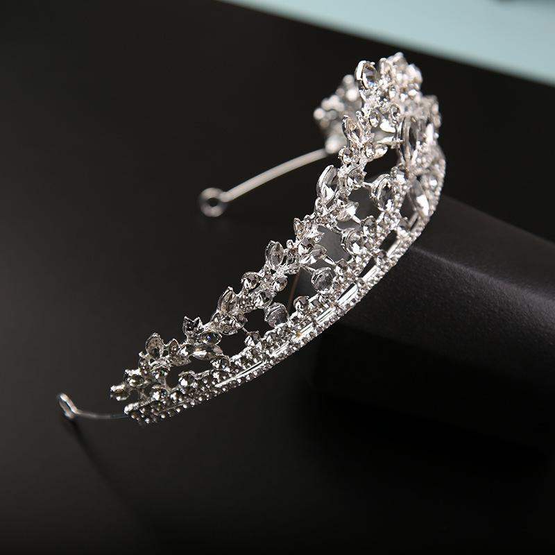 Bride Silver Crown Tiara Rhinestone New Korean Wedding White Wedding Accessories Wedding Hair Accessories