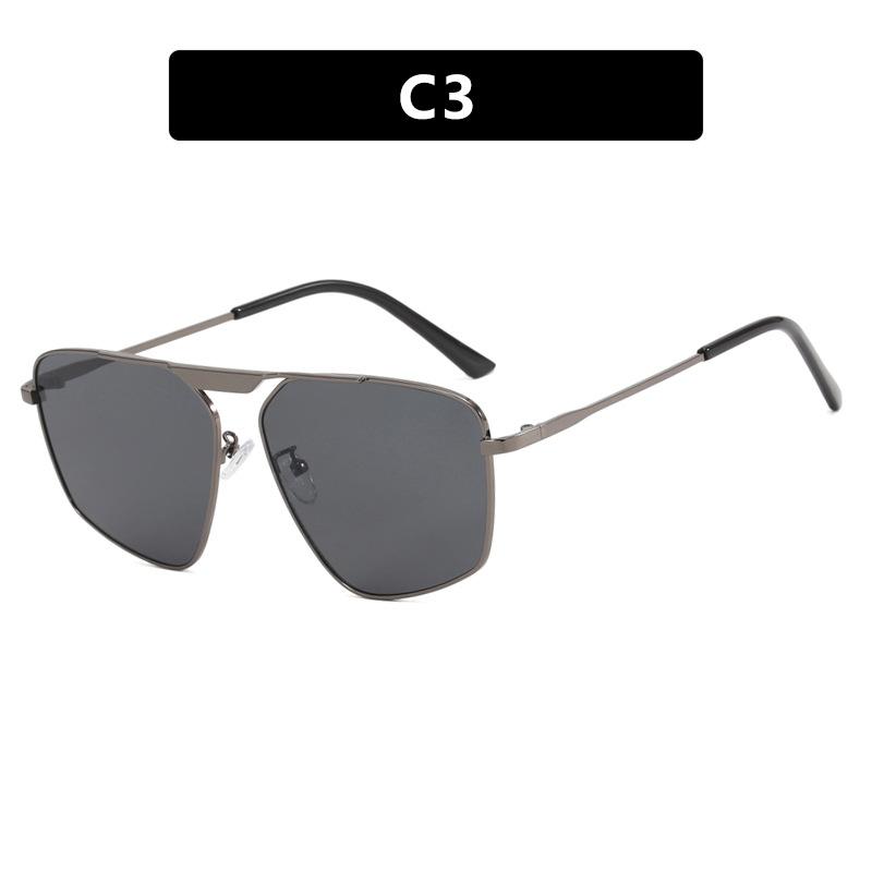 Metal Single Beam Irregular Polygonal Sunglasses Large Frame Women'S Sunglasses Photo Beach Sunshade Sunglasses